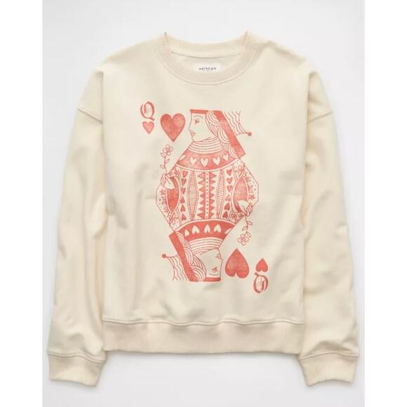 AE Valentine's Day Graphic Relaxed Crew Neck Women's Sweatshirt Size Small - Picture 4 of 10